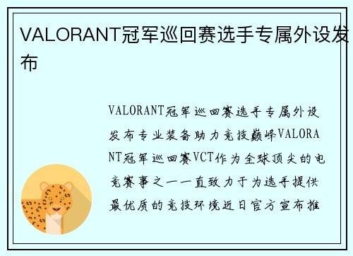 VALORANT冠军巡回赛选手专属外设发布